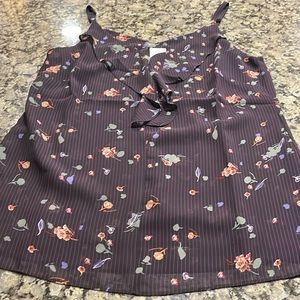 CAbi Pinstripe Cami Floral S NWT